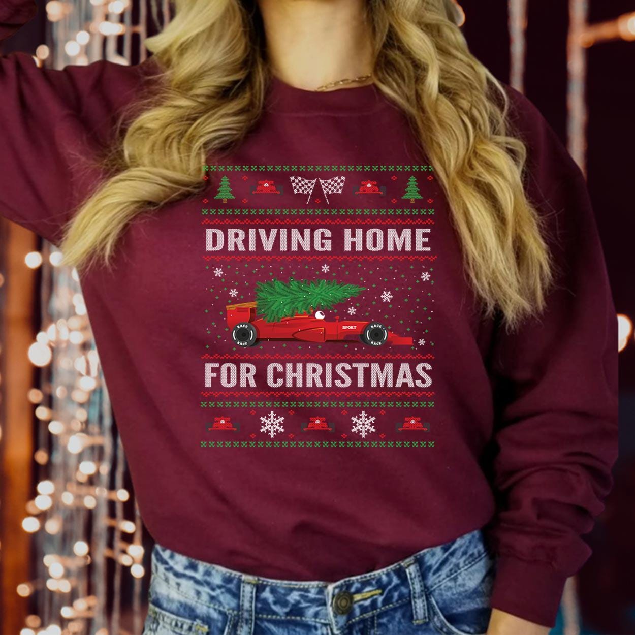 SWEATSHIRT (5229) Driving Home For Christmas Car Cars Lover Sports Dad Grandad Grandpa Xmas Gift  Christmas Jumper