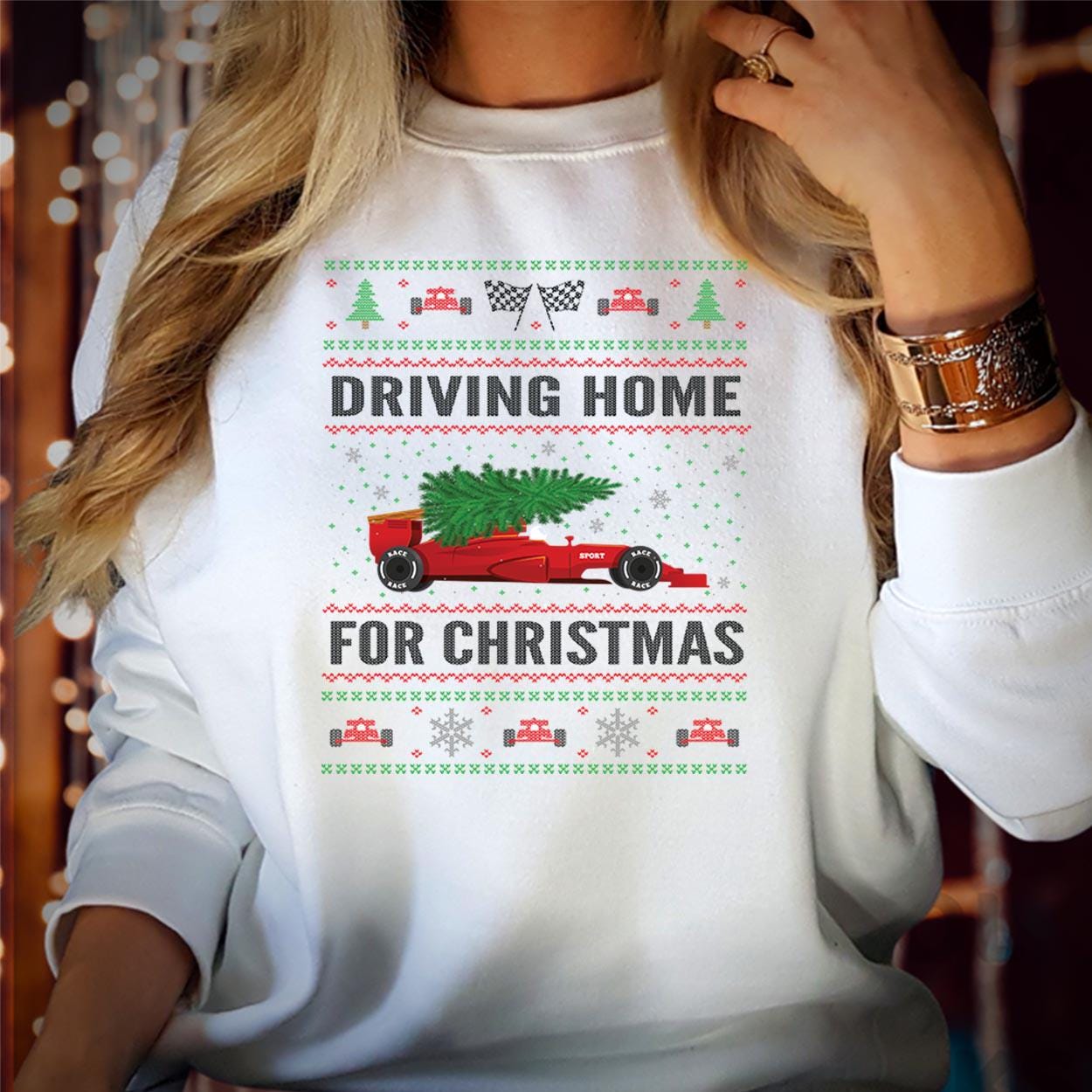 SWEATSHIRT (5229) Driving Home For Christmas Car Cars Lover Sports Dad Grandad Grandpa Xmas Gift  Christmas Jumper