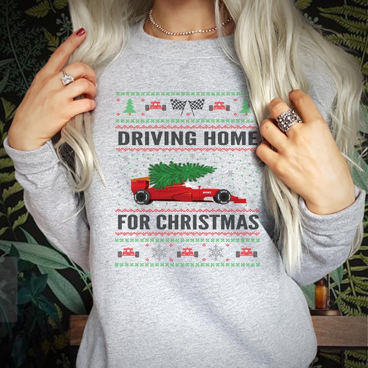 SWEATSHIRT (5229) Driving Home For Christmas Car Cars Lover Sports Dad Grandad Grandpa Xmas Gift  Christmas Jumper