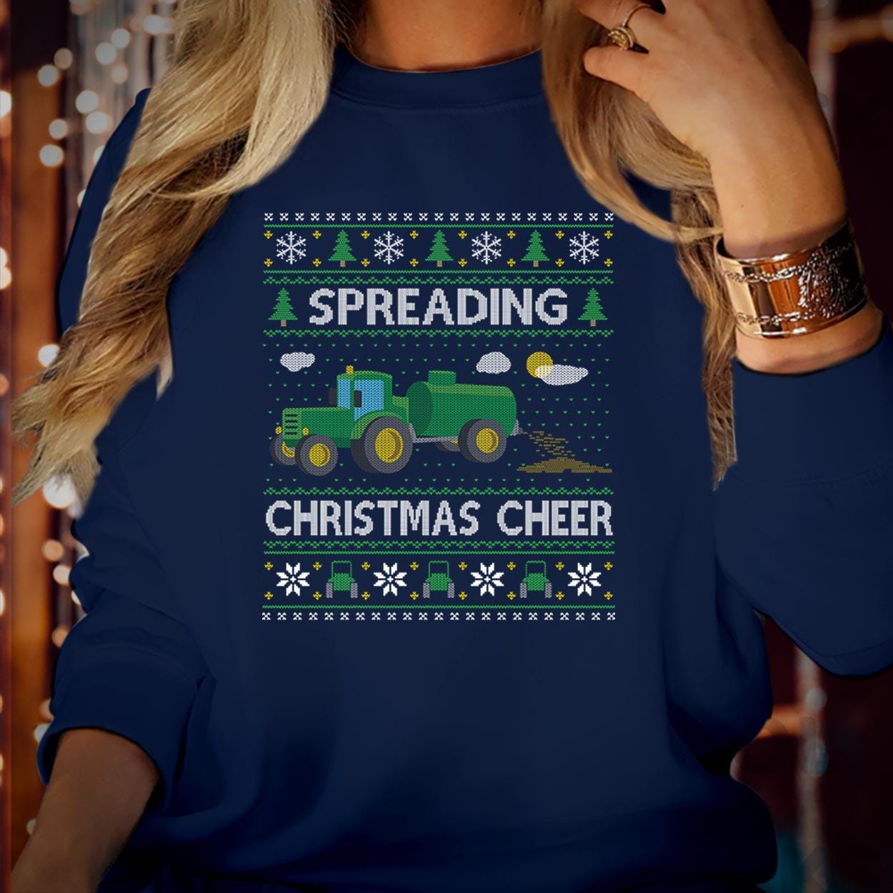 SWEATSHIRT (5230) Spreading Christmas Cheer farming tractor farmer Green Tractor Dad Xmas Gift Christmas Jumper