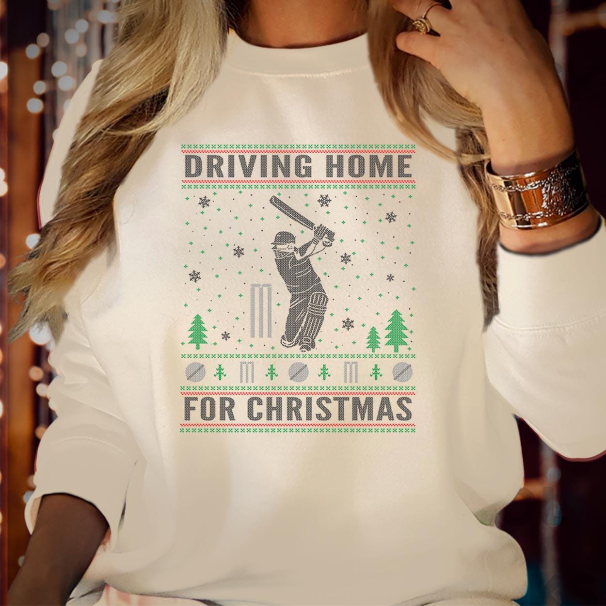 SWEATSHIRT (5232) Driving Home For Christmas Cricket Lover Sports Dad Grandad Grandpa Xmas Gift  Christmas Jumper