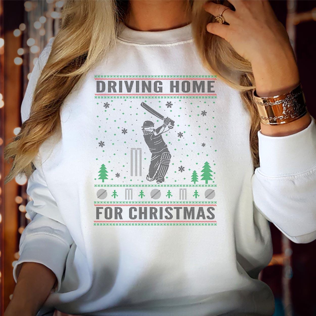 SWEATSHIRT (5232) Driving Home For Christmas Cricket Lover Sports Dad Grandad Grandpa Xmas Gift  Christmas Jumper