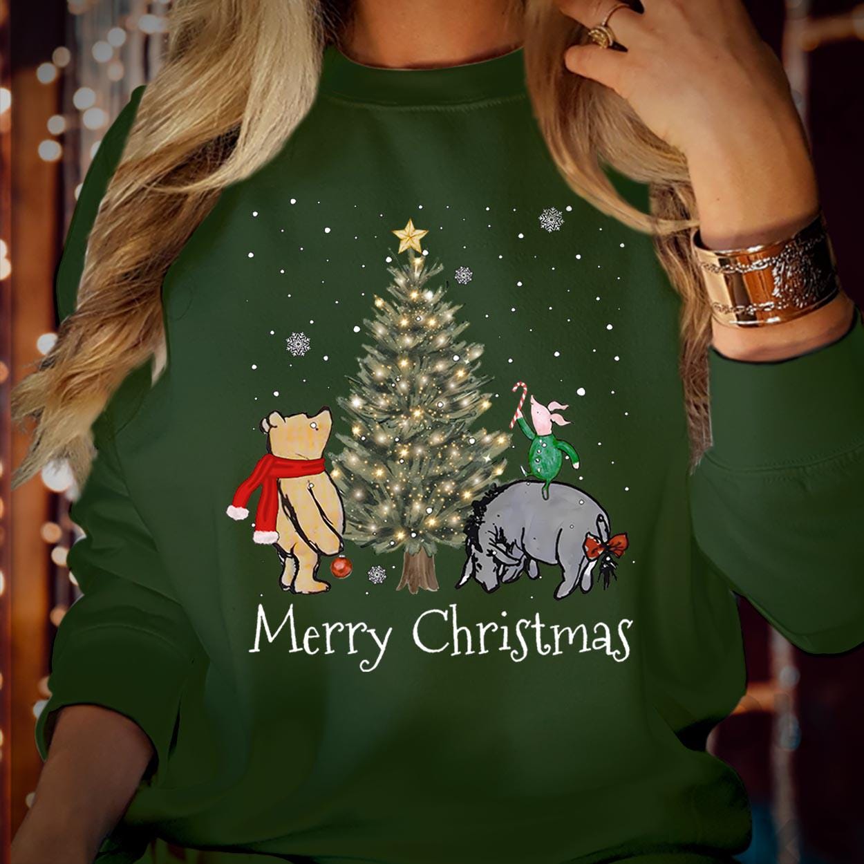 SWEATSHIRT (5140) Merry Christmas Bear Wonderland Sweatshirt The Most Wonderful Time Of The Year Pooh Family Holiday Season Gift Xmas Jumper