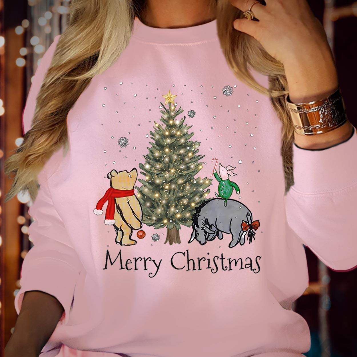 SWEATSHIRT (5140) Merry Christmas Bear Wonderland Sweatshirt The Most Wonderful Time Of The Year Pooh Family Holiday Season Gift Xmas Jumper