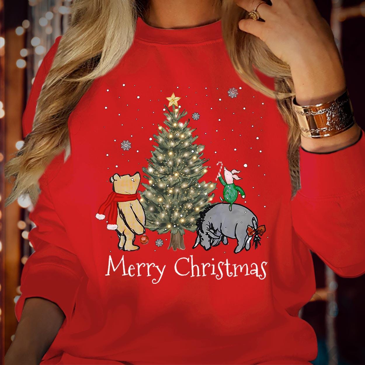 SWEATSHIRT (5140) Merry Christmas Bear Wonderland Sweatshirt The Most Wonderful Time Of The Year Pooh Family Holiday Season Gift Xmas Jumper