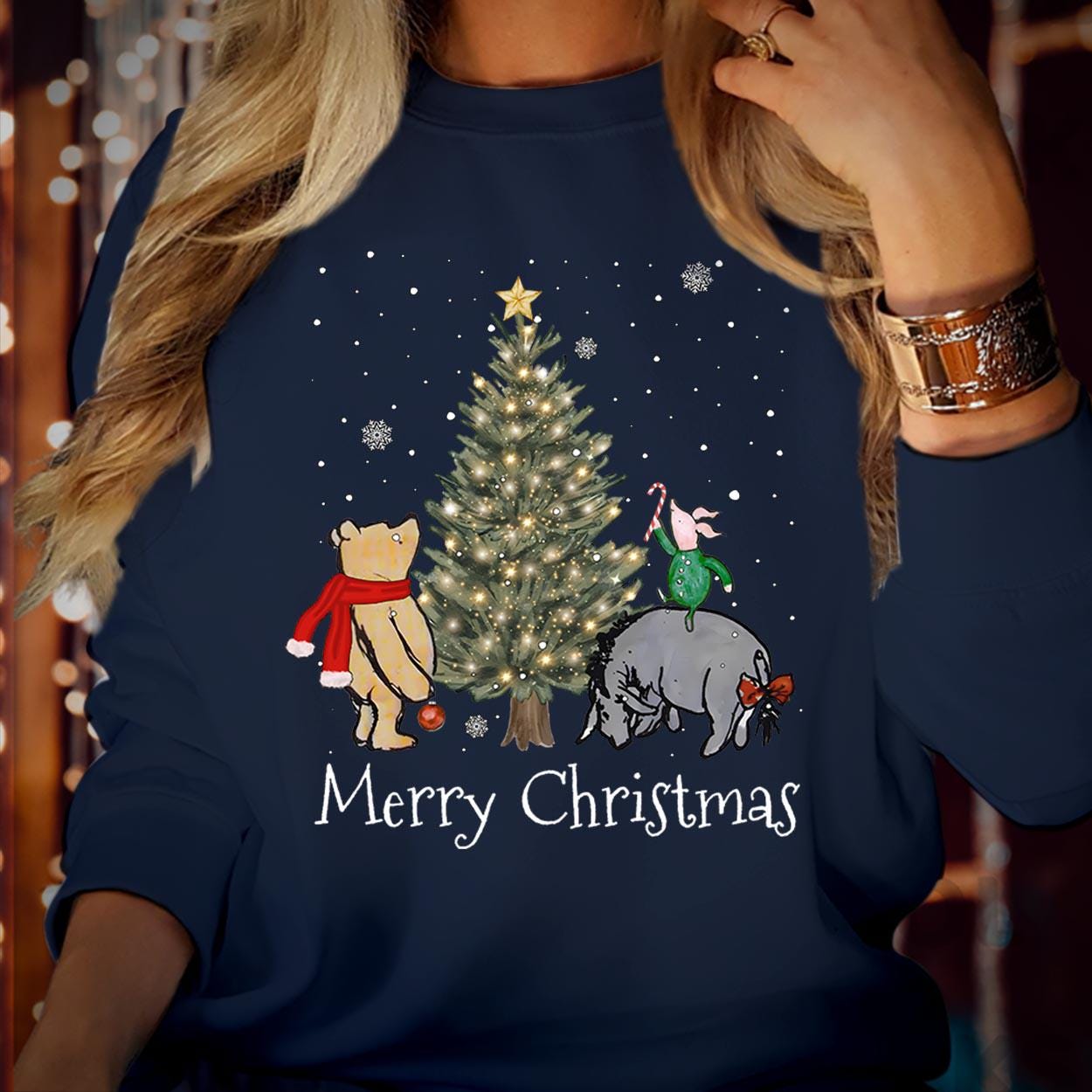 SWEATSHIRT (5140) Merry Christmas Bear Wonderland Sweatshirt The Most Wonderful Time Of The Year Pooh Family Holiday Season Gift Xmas Jumper