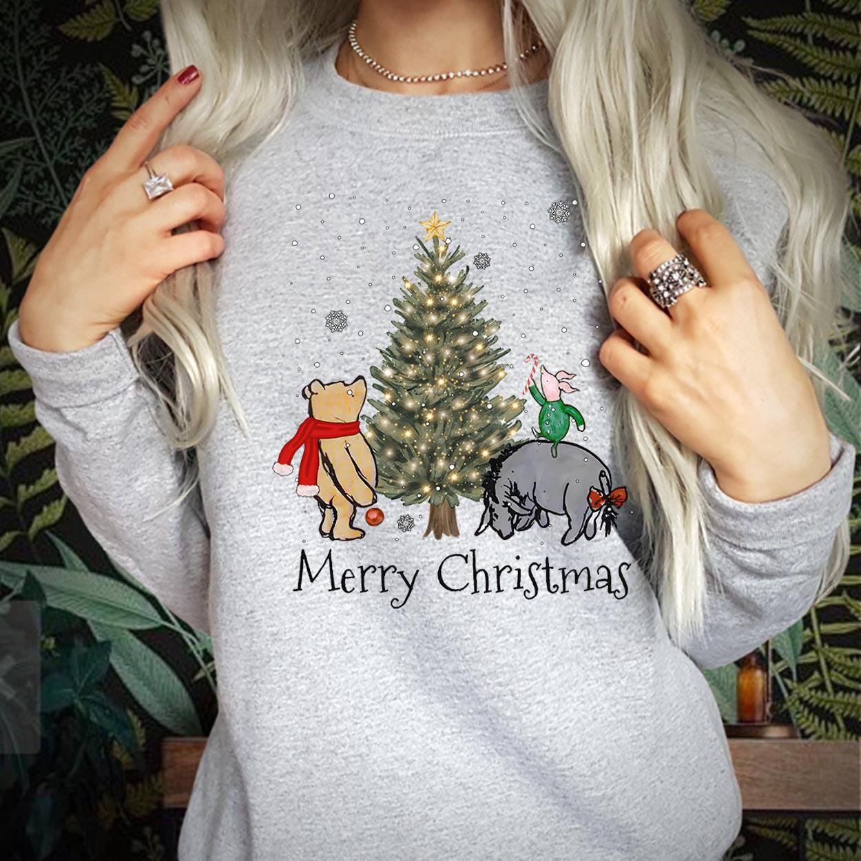 SWEATSHIRT (5140) Merry Christmas Bear Wonderland Sweatshirt The Most Wonderful Time Of The Year Pooh Family Holiday Season Gift Xmas Jumper