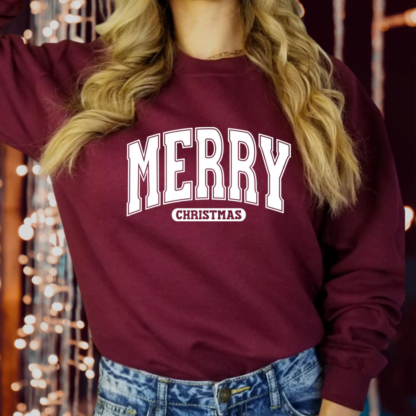 SWEATSHIRT (5283) MERRY CHRISTMAS Retro Santa Claus Christmas Outfit Women Christmas Jumper