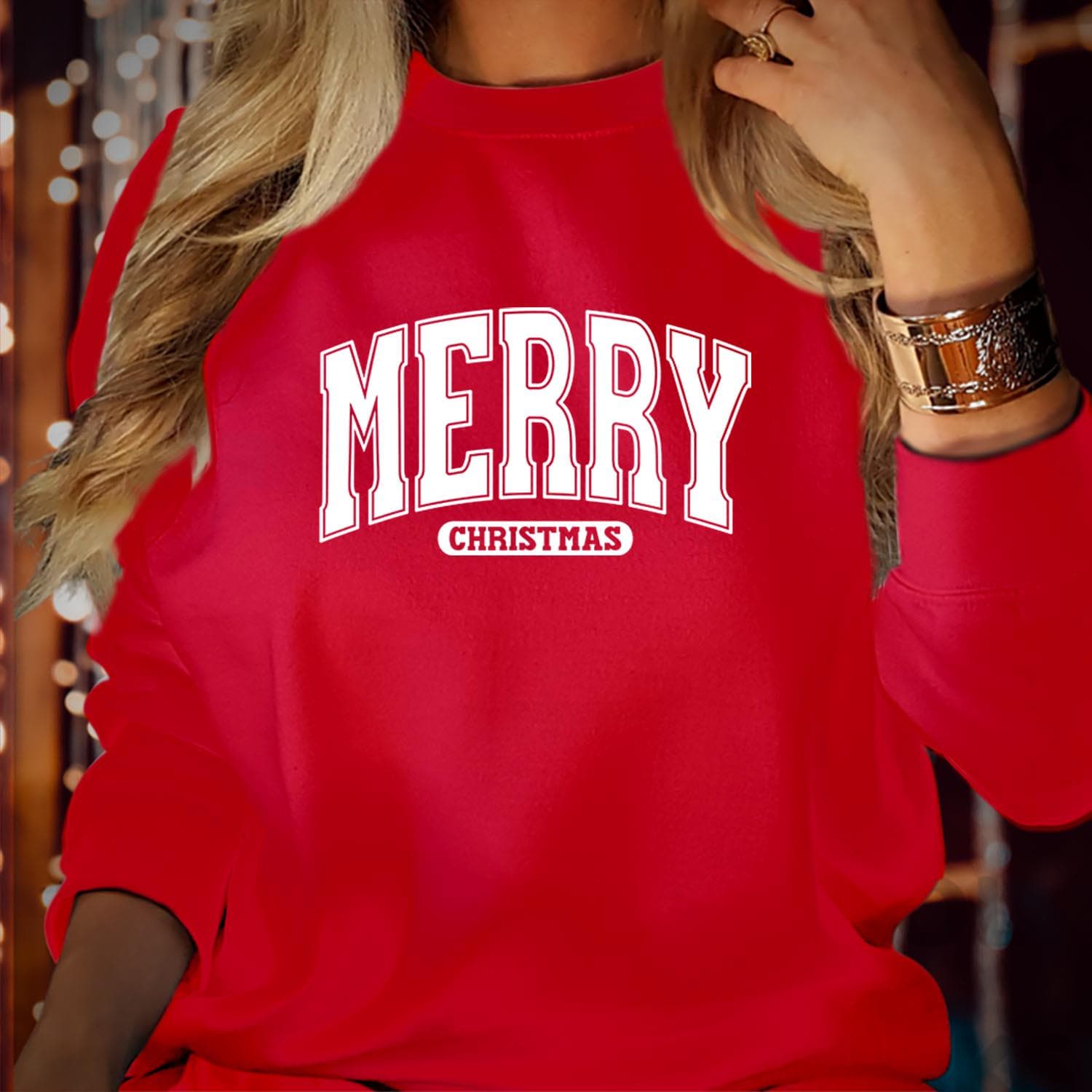 SWEATSHIRT (5283) MERRY CHRISTMAS Retro Santa Claus Christmas Outfit Women Christmas Jumper