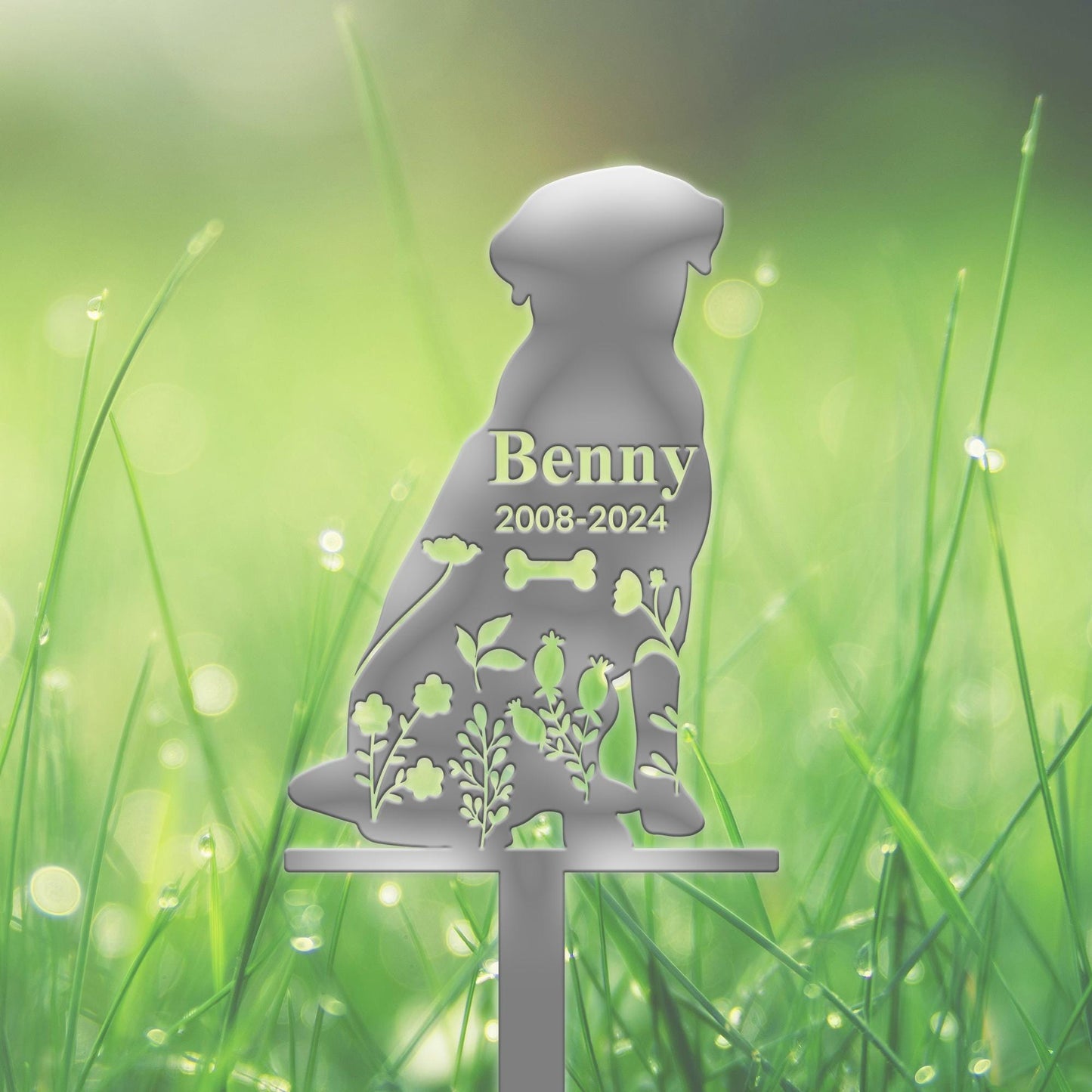 Custom Dog Memorial Stake, Dog Grave Marker, Personalized Dog Garden Sign, Gift for Pet Lover, Pet Loss Gift, Garden Decor Metal, Dog Sign