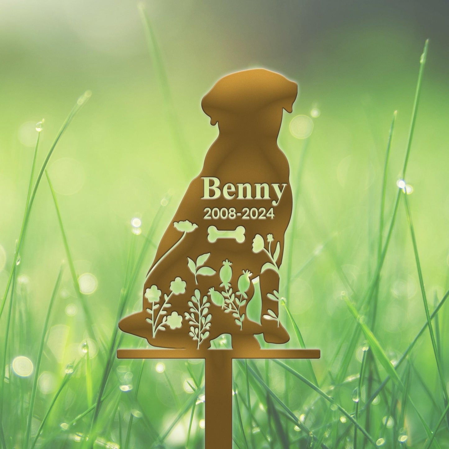 Custom Dog Memorial Stake, Dog Grave Marker, Personalized Dog Garden Sign, Gift for Pet Lover, Pet Loss Gift, Garden Decor Metal, Dog Sign