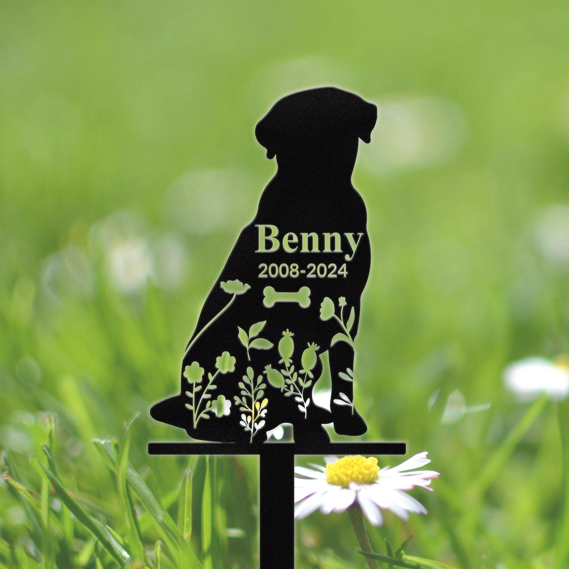 Custom Dog Memorial Stake, Dog Grave Marker, Personalized Dog Garden Sign, Gift for Pet Lover, Pet Loss Gift, Garden Decor Metal, Dog Sign