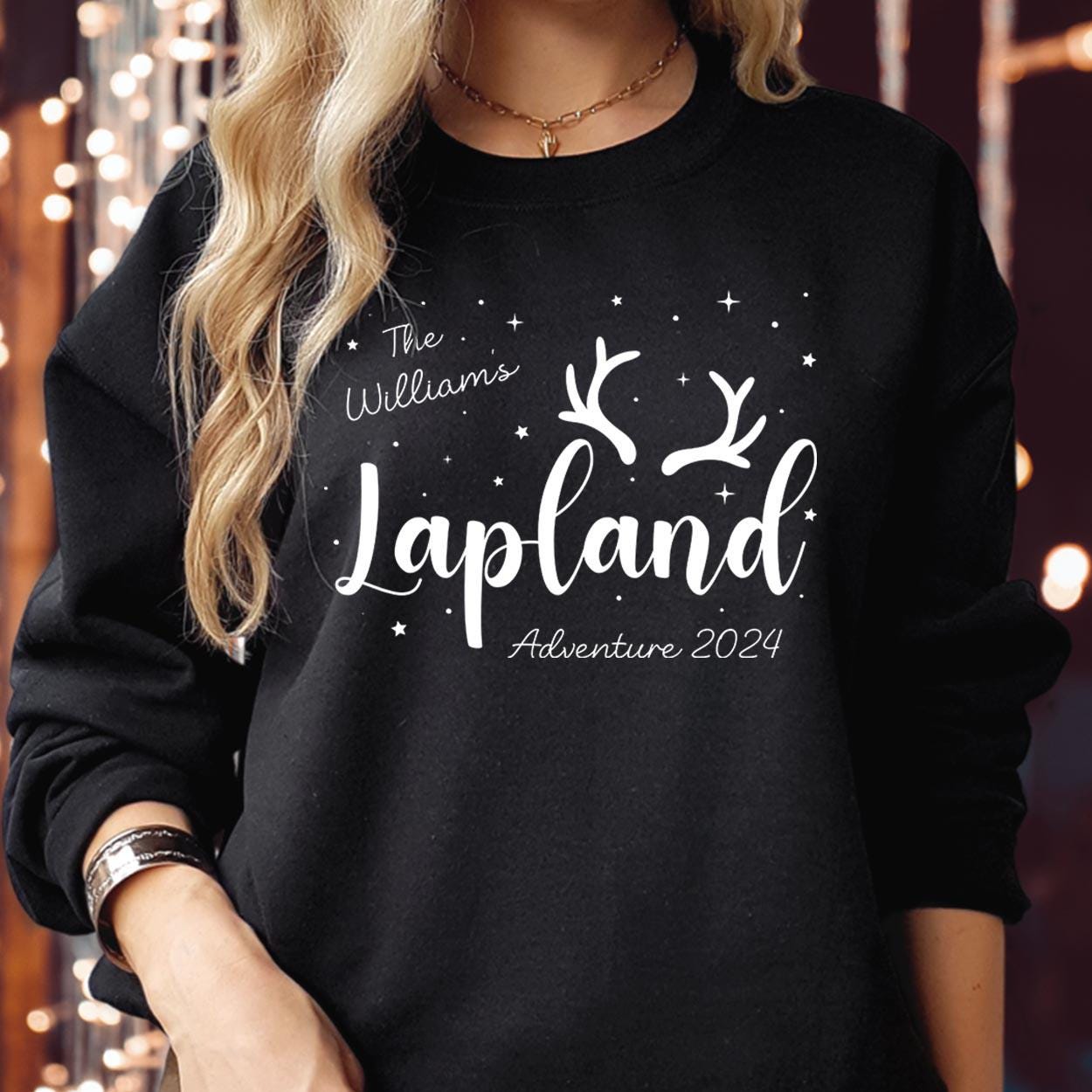 SWEATSHIRT (LP1) Personalised Lapland Family Matching Christmas Holiday Sweatshirts - Custom The North Pole Santa Claus Xmas Gift Jumpers