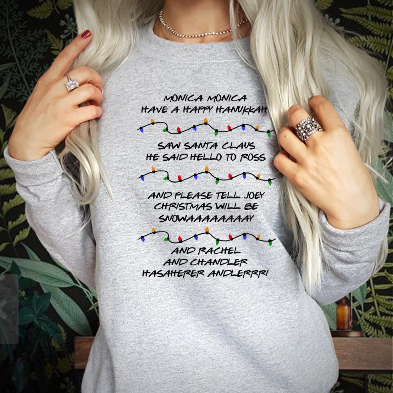 SWEATSHIRT (5378) Monica Have A Happy Hanukkah Christmas Sweater Retro Christmas Phoebe's Song Funny Friends Festive Season Xmas Gift Jumper