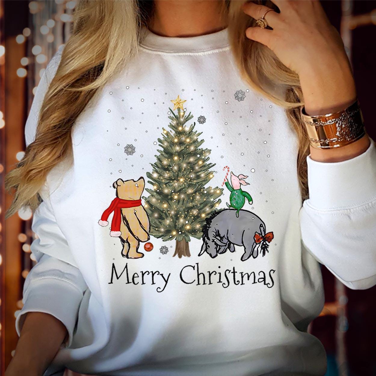 SWEATSHIRT (5140) Merry Christmas Bear Wonderland Sweatshirt The Most Wonderful Time Of The Year Pooh Family Holiday Season Gift Xmas Jumper