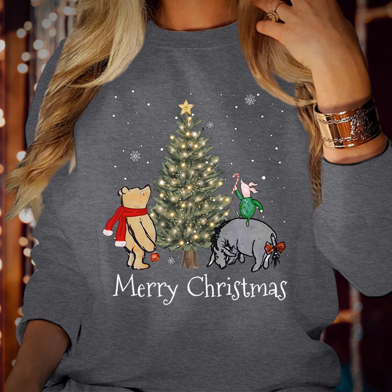 SWEATSHIRT (5140) Merry Christmas Bear Wonderland Sweatshirt The Most Wonderful Time Of The Year Pooh Family Holiday Season Gift Xmas Jumper