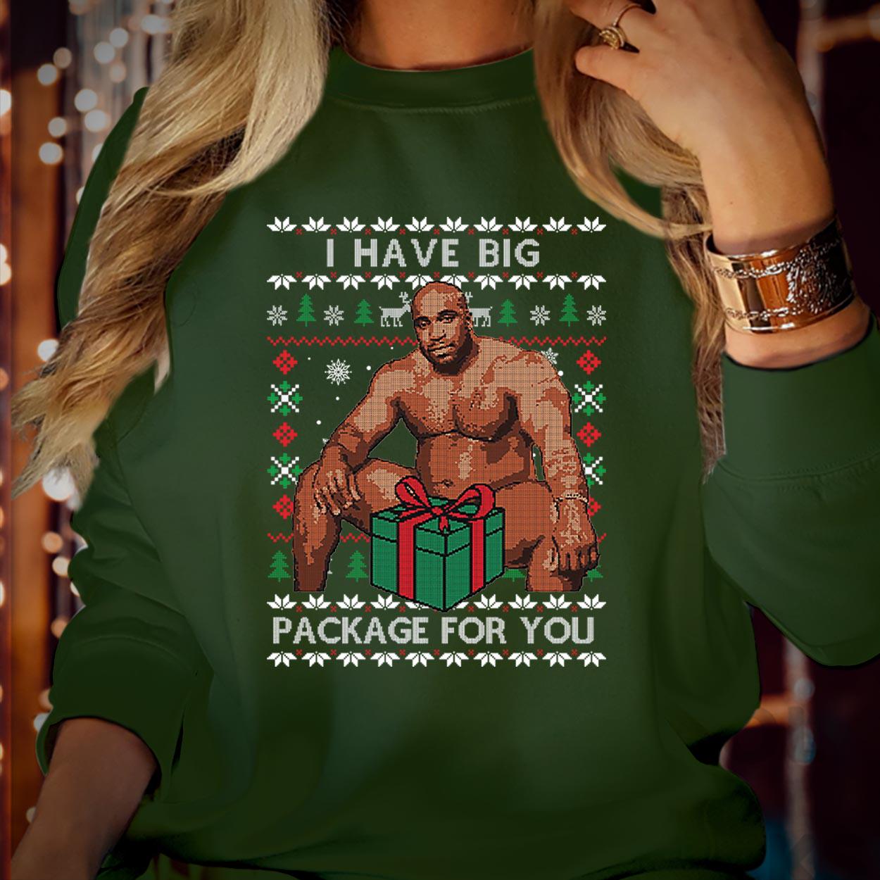 SWEATSHIRT (5292) Merry Christmas I Have Big Package For You Funny Ugly Barry Rude  Men  Holiday Festive Xmas Jumper