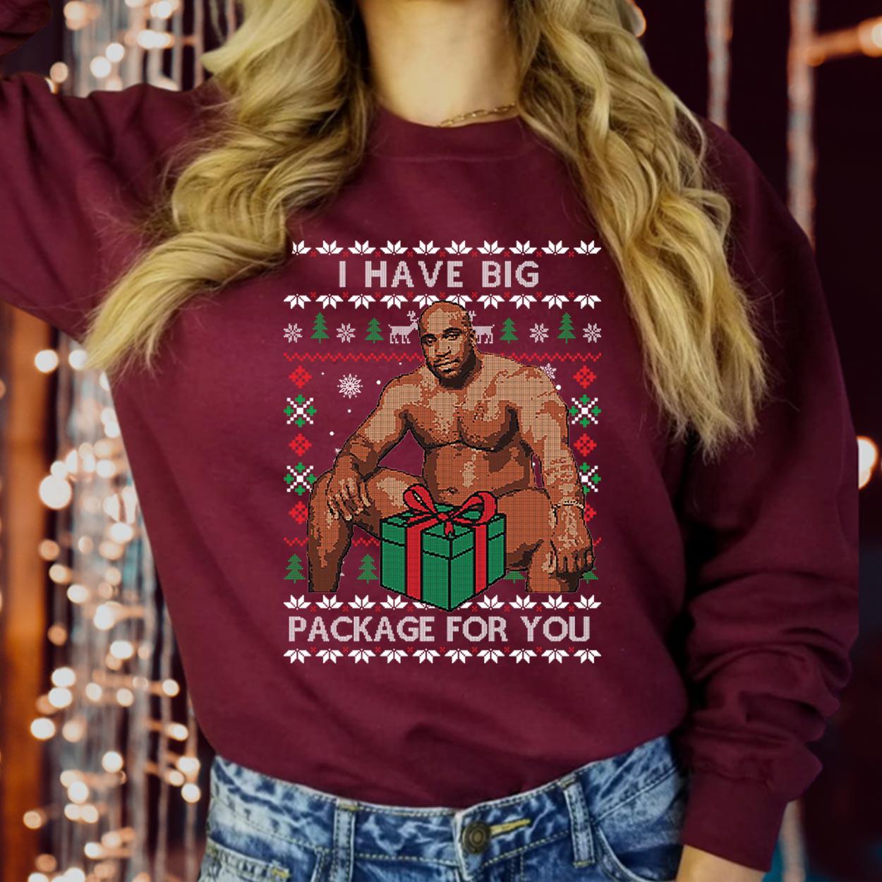 SWEATSHIRT (5292) Merry Christmas I Have Big Package For You Funny Ugly Barry Rude  Men  Holiday Festive Xmas Jumper