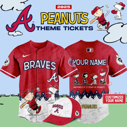 Atlanta Braves x 75th Anniversary Of Peanuts Limited Edition Jersey 2025